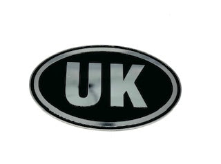 UK Badge Self Adhesive Black / Chrome Metal