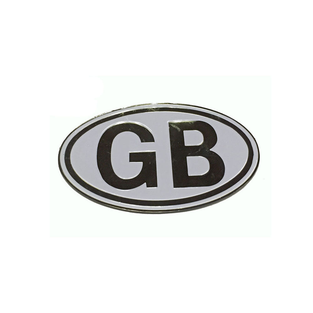GB Badge Self Adhesive White / Chrome