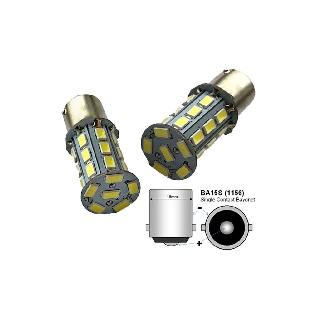 Single Led Pin Pair LED Bulbs Single Contact Straight Pins Tail Light / Indicator BA1 ...