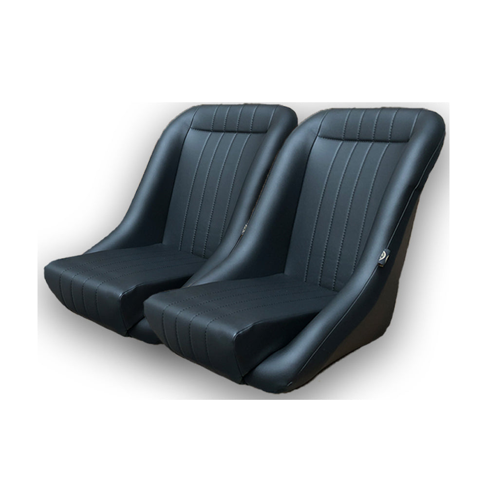 Pair BB1 Classic Clubman Low Back Bucket Seats + Runners