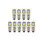 E10 Screw In 5 SMD LED Interior Dash Gauge Bulbs Cool White (Pack of 10)