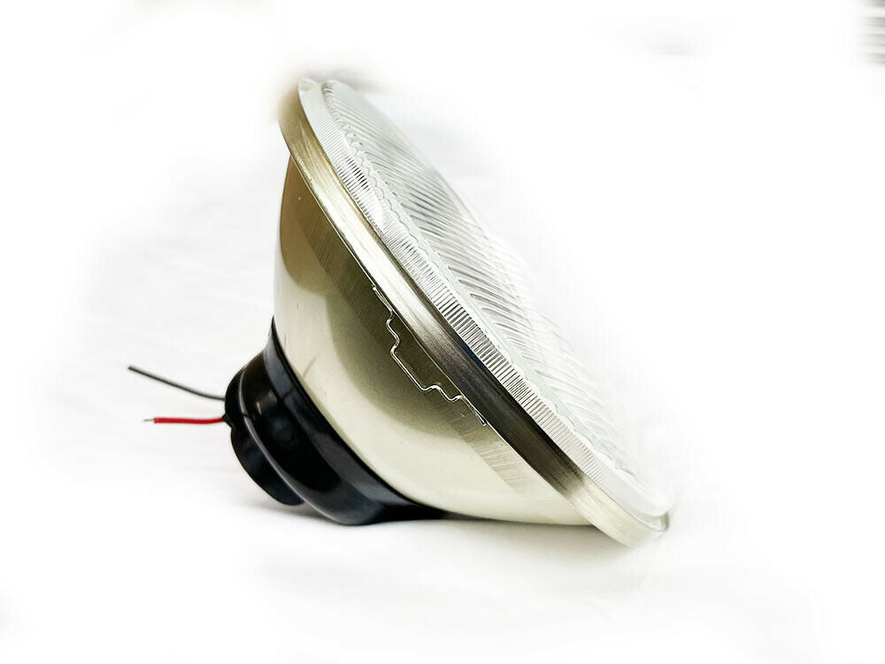 Pair 7 Halogen Headlights Headlamps Flat Glass Lens